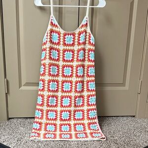 Colorful Crochet Patterned Dress